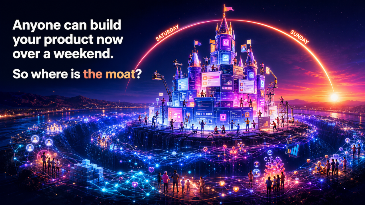 Cover image for Anyone can build your product now over a weekend. So where is the moat?